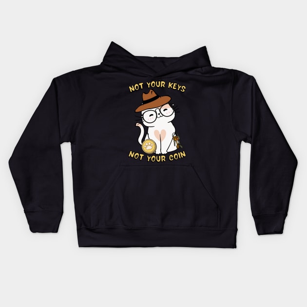 not your keys not your coin persian cat Kids Hoodie by Pet Station